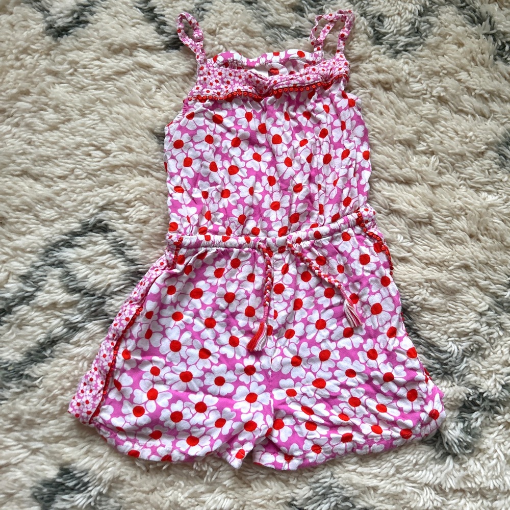 Mini Boden Floral Pink Romper